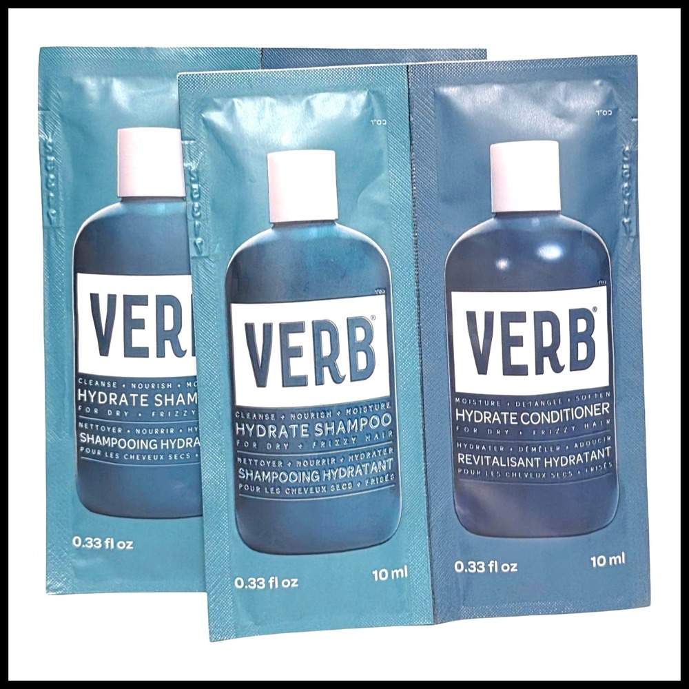 2 x Verb Hydrate Shampoo and Conditioner Sample Packets 0.33oz For Dry Hair